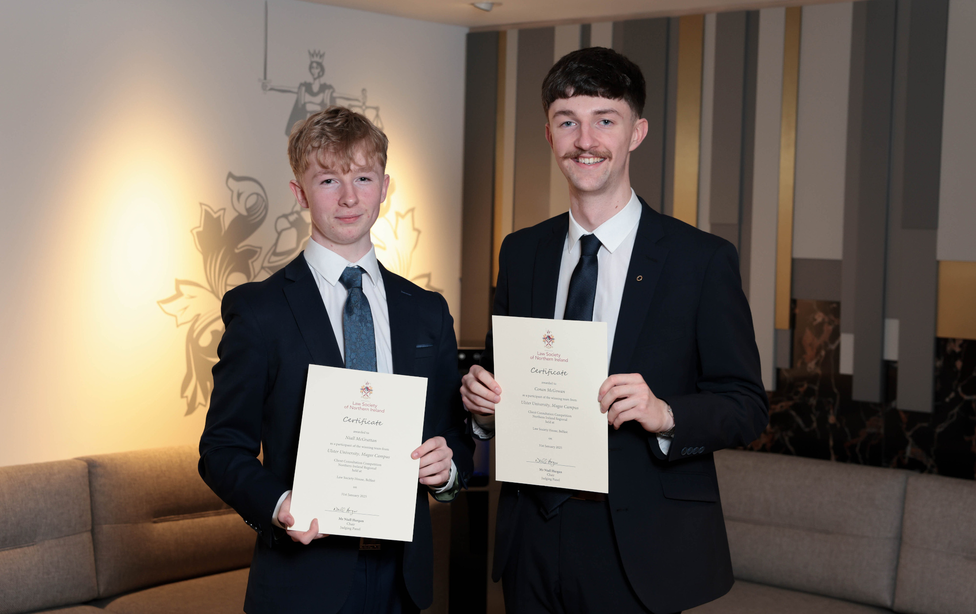 Ulster University pair win Northern Ireland heat of Client Consultation Competition