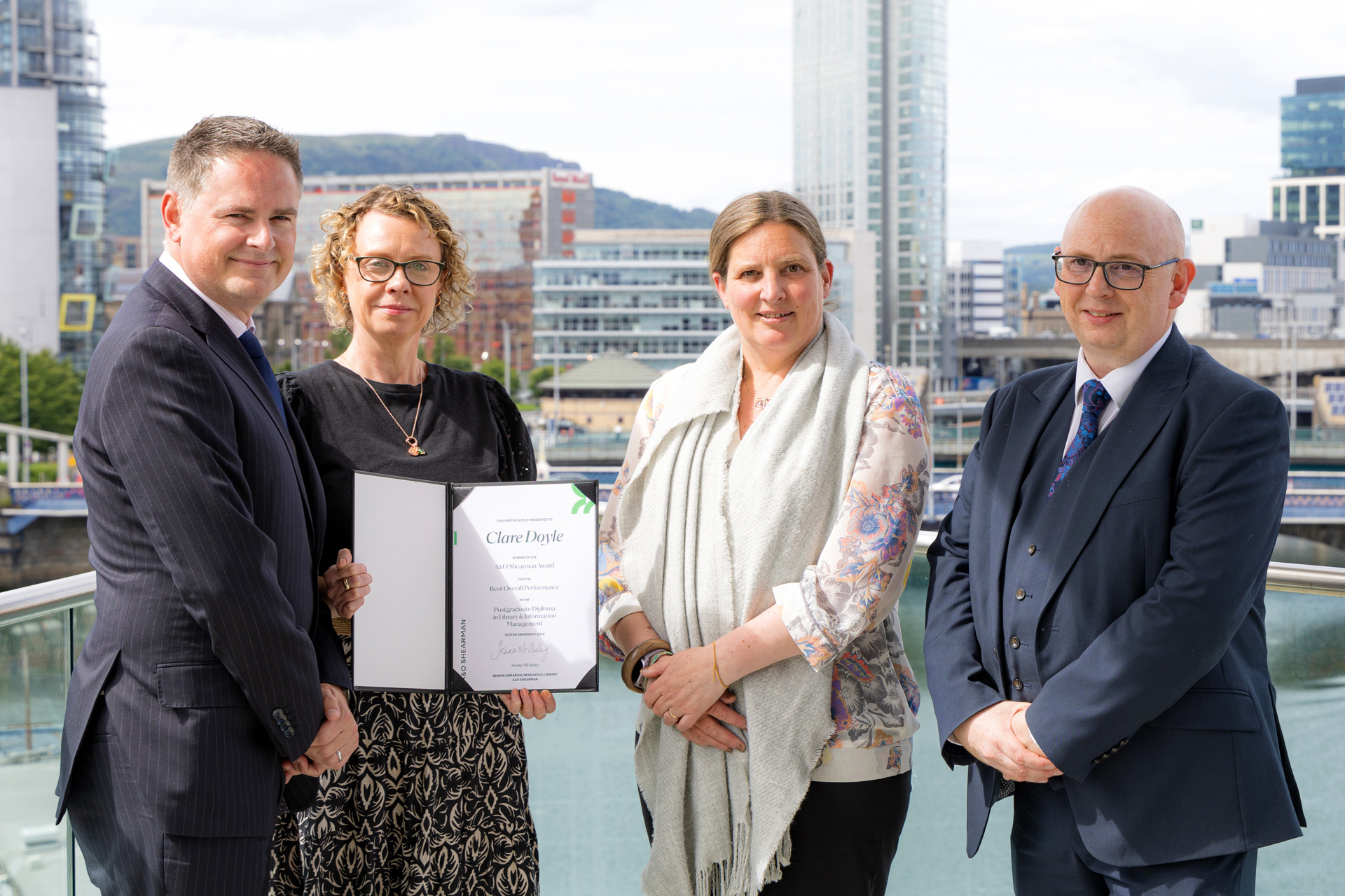 Ulster University postgrad student Clare Doyle awarded A&O Shearman award