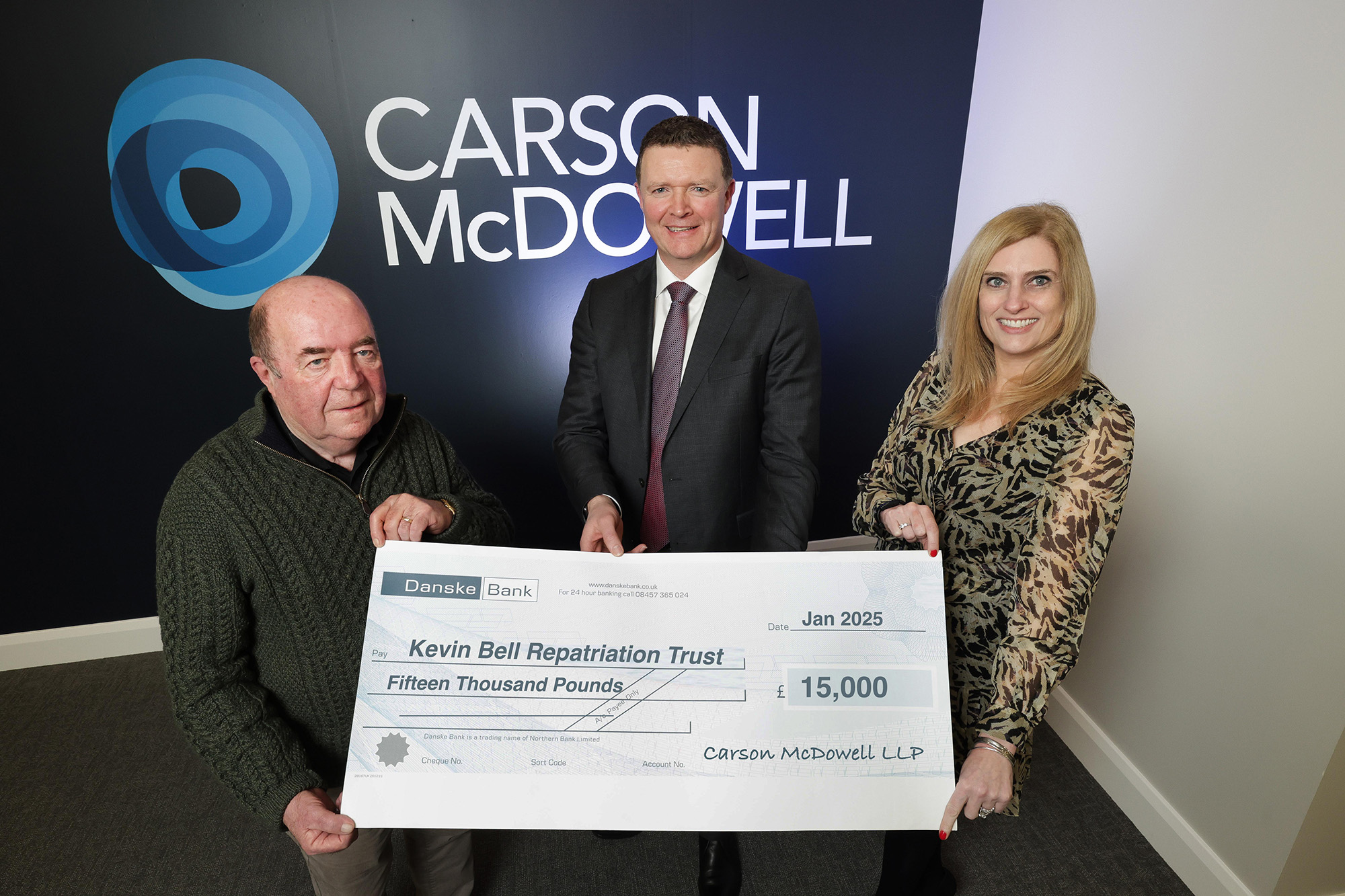 Carson McDowell raises £15k for Kevin Bell Repatriation Trust