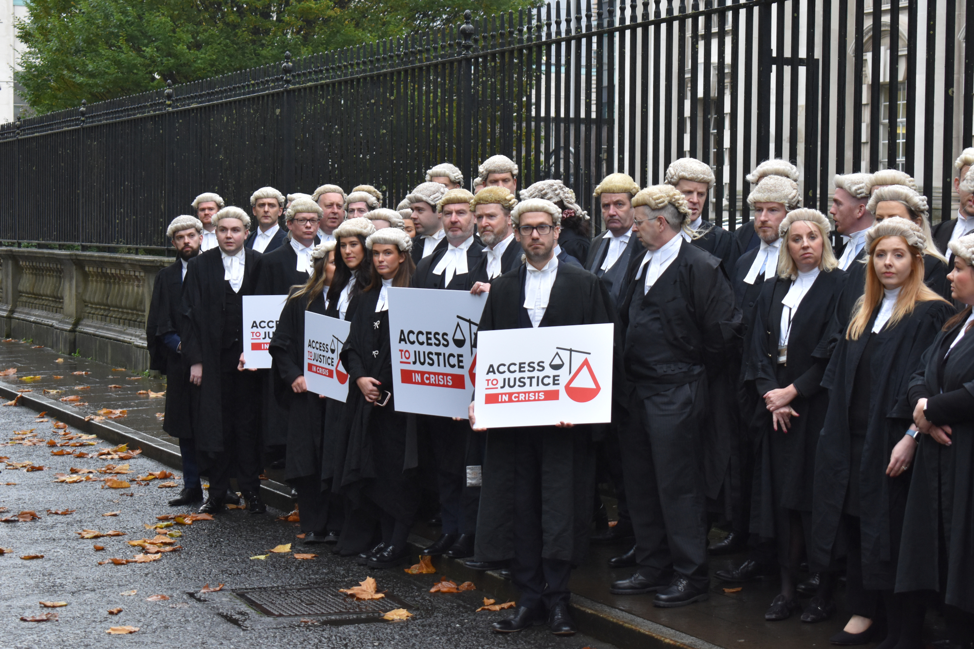 Criminal barristers rally in Belfast during one-day strike