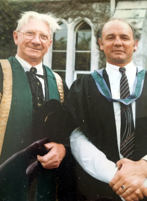 UCC congratulates 80-year-old Tom Walsh on completing his PhD